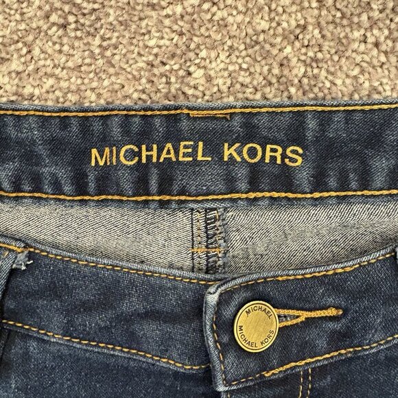 Michael Kors Womens Skinny Jeans Size 8 Blue Mid Rise Stretch Logo 5-Pockets EUC - Picture 12 of 15